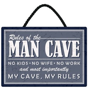 Sentiments Hanging Sign Man Cave x 4