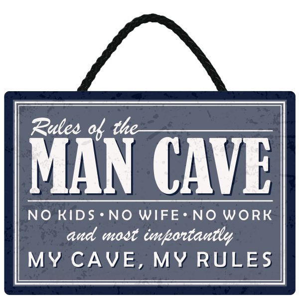 Sentiments Hanging Sign Man Cave x 4