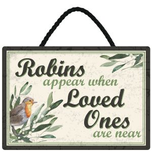 Sentiments Hanging Sign Robins Appear x 4