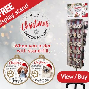 Christmas Pet Decorations Stand with Products