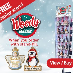 Woody Buddies Stand with Products