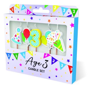Cake Candles: Age 3 x 3