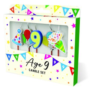 Cake Candles: Age 9 x 3