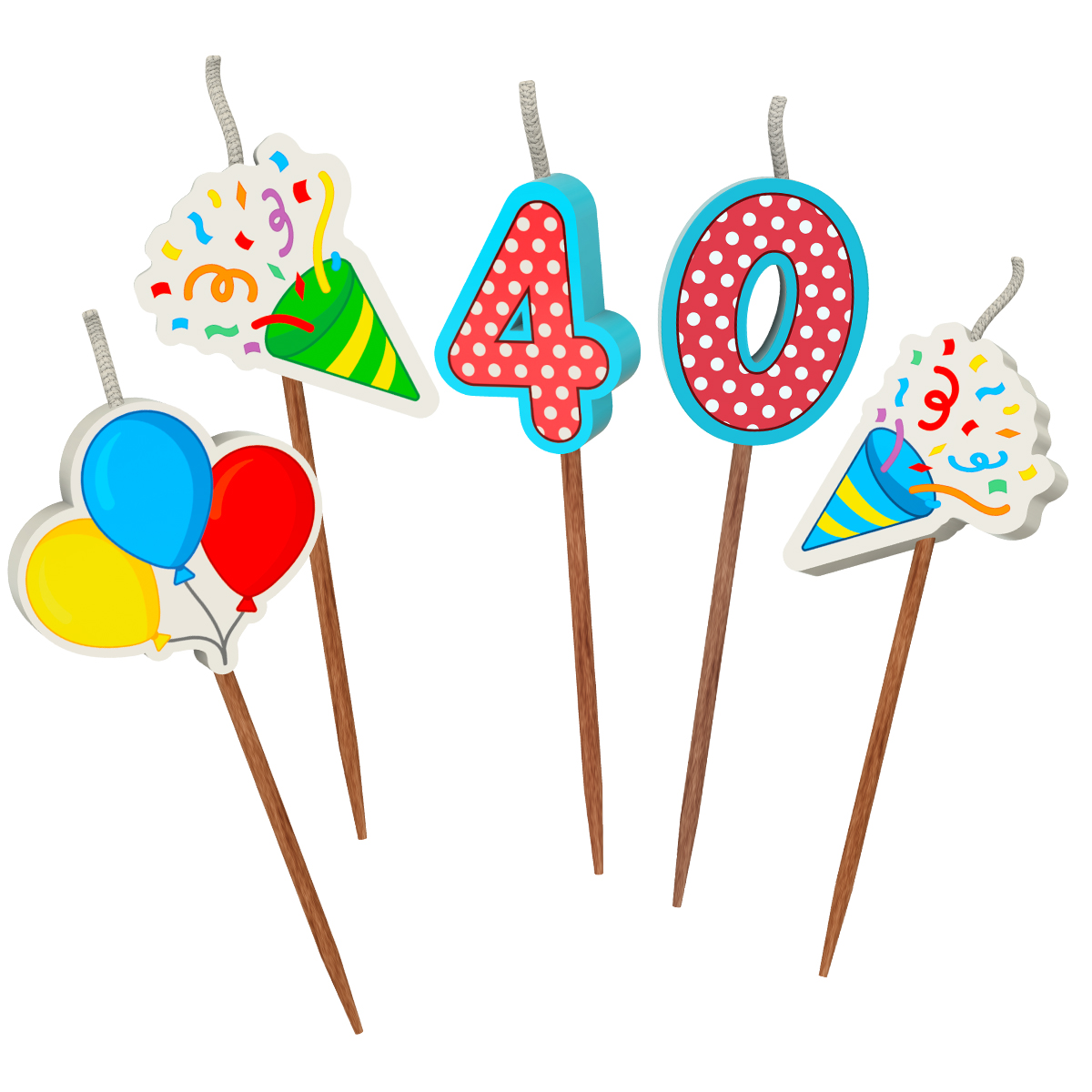 Cake Candles: Age 40 x 3 - Image 2