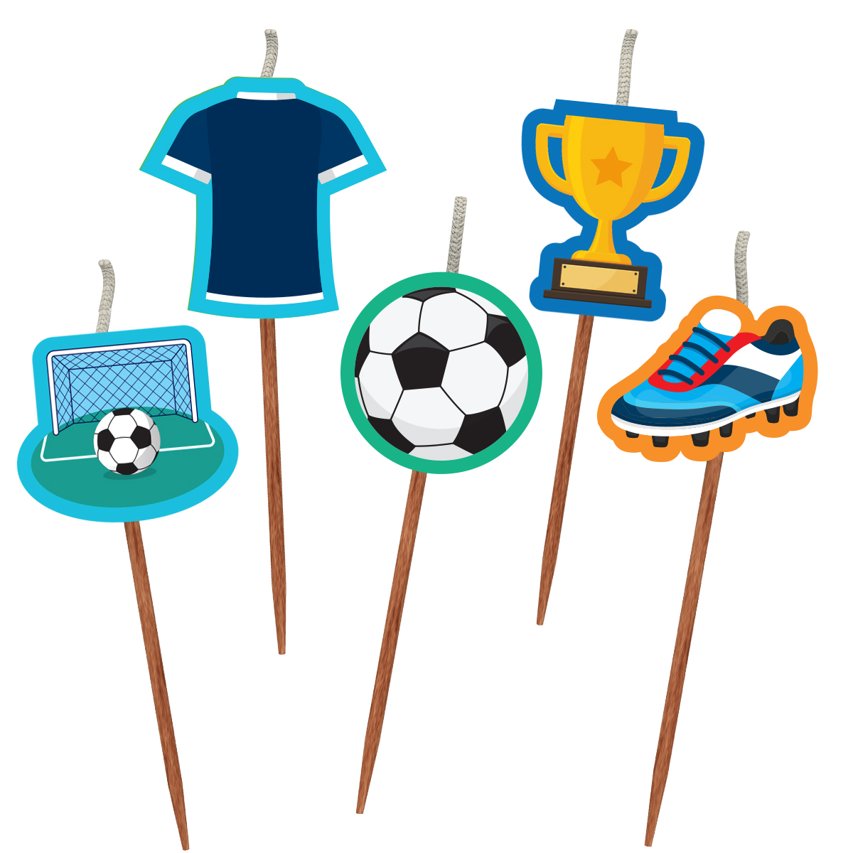 Cake Candles: Football Dark Blue Shirt - Image 2
