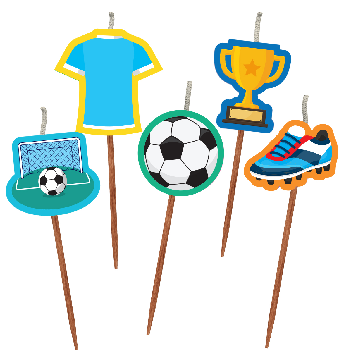 Cake Candles: Football Light Blue Shirt - Image 2