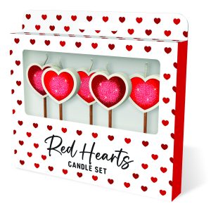 Cake Candles: Red Hearts