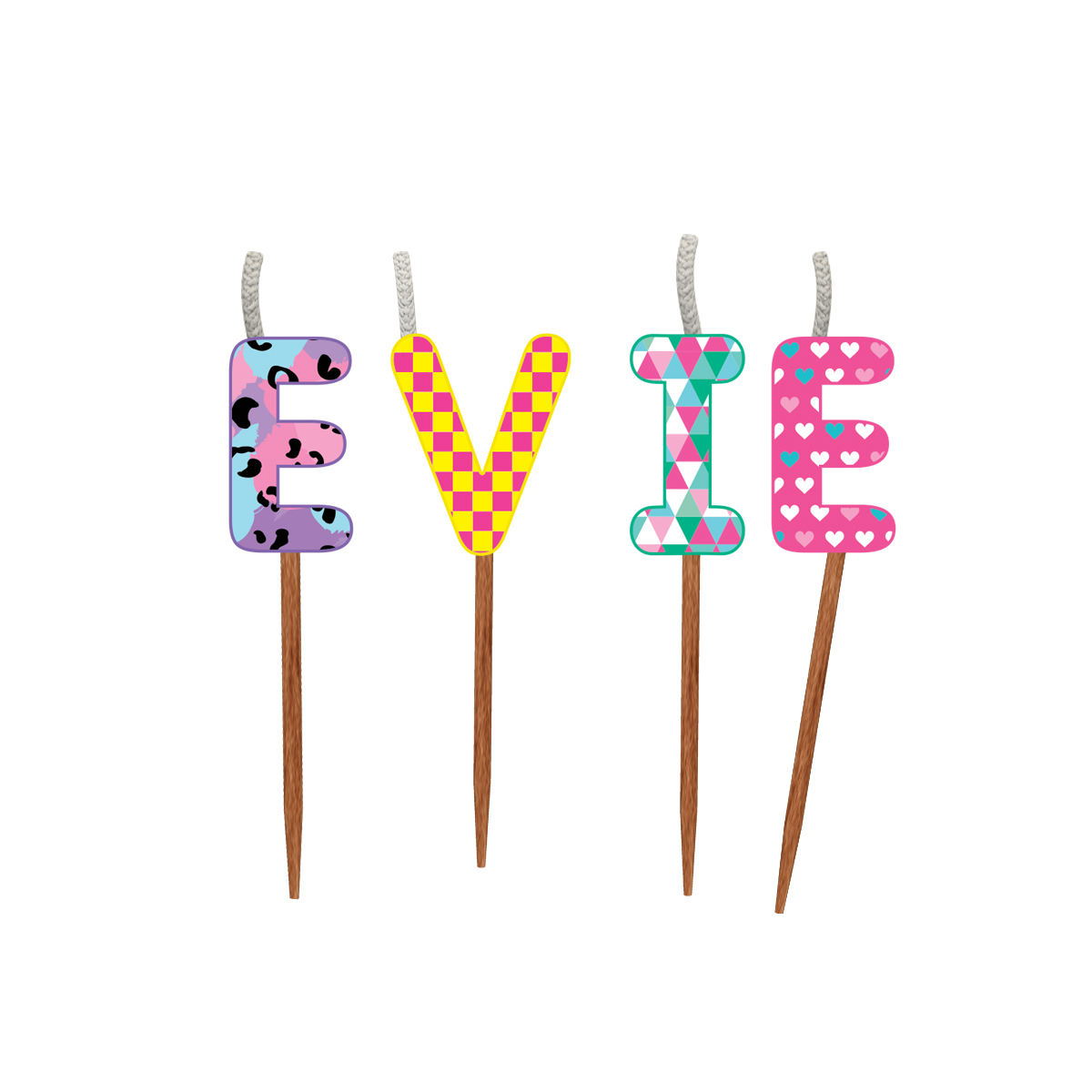 Cake Candles: Names Evie - Image 2